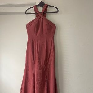 Azazie Rue Dessert Rose bridesmaid dress